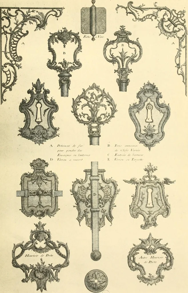 An illustration from L'uvre de De Cuvilliès : époque Louis XV : nouveau livre de plafonds, 1900, leaf 118