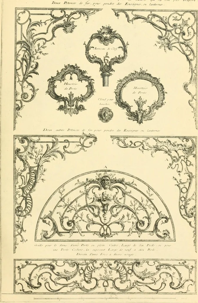 An illustration from L'uvre de De Cuvilliès : époque Louis XV : nouveau livre de plafonds, 1900, leaf 122