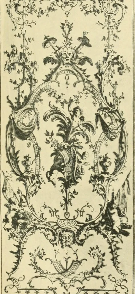 An illustration from L'uvre de De Cuvilliès : époque Louis XV : nouveau livre de plafonds, 1900, leaf 126