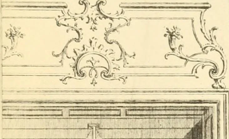 An illustration from L'uvre de De Cuvilliès : époque Louis XV : nouveau livre de plafonds, 1900, leaf 46