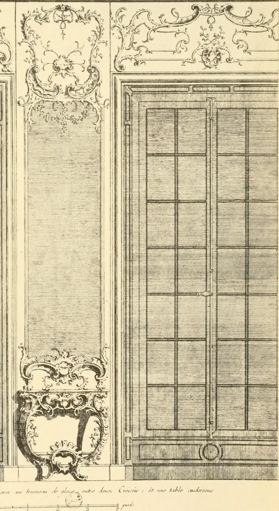 An illustration from L'uvre de De Cuvilliès : époque Louis XV : nouveau livre de plafonds, 1900, leaf 46