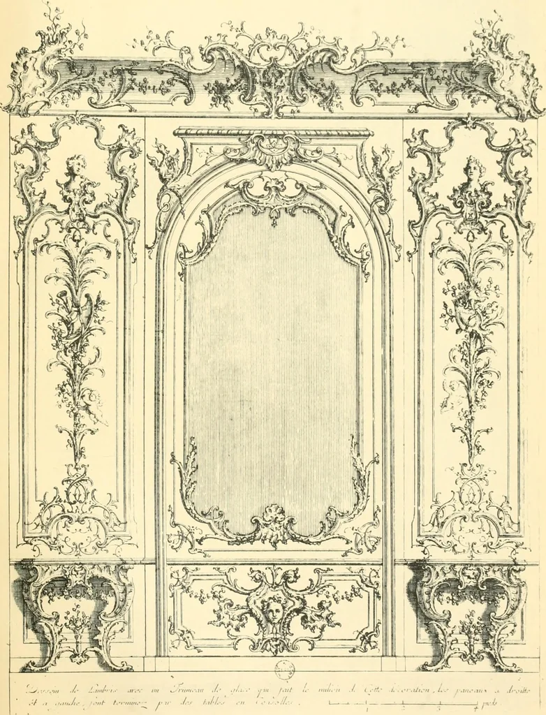 An illustration from L'uvre de De Cuvilliès : époque Louis XV : nouveau livre de plafonds, 1900, leaf 48