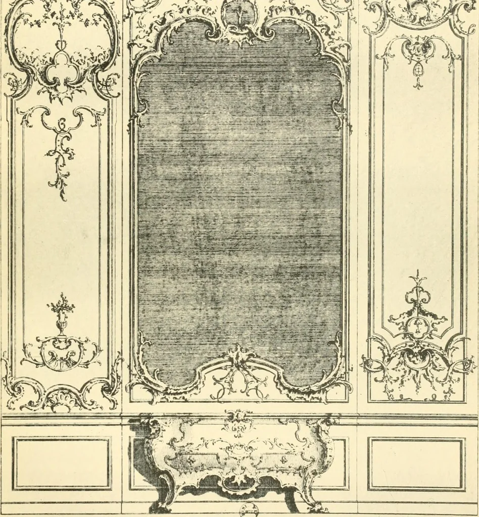 An illustration from L'uvre de De Cuvilliès : époque Louis XV : nouveau livre de plafonds, 1900, leaf 78