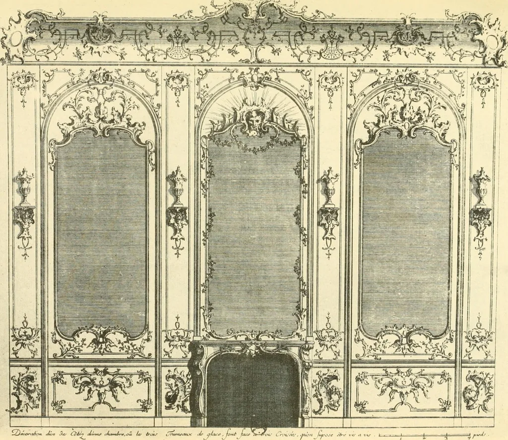 An illustration from L'uvre de De Cuvilliès : époque Louis XV : nouveau livre de plafonds, 1900, leaf 82
