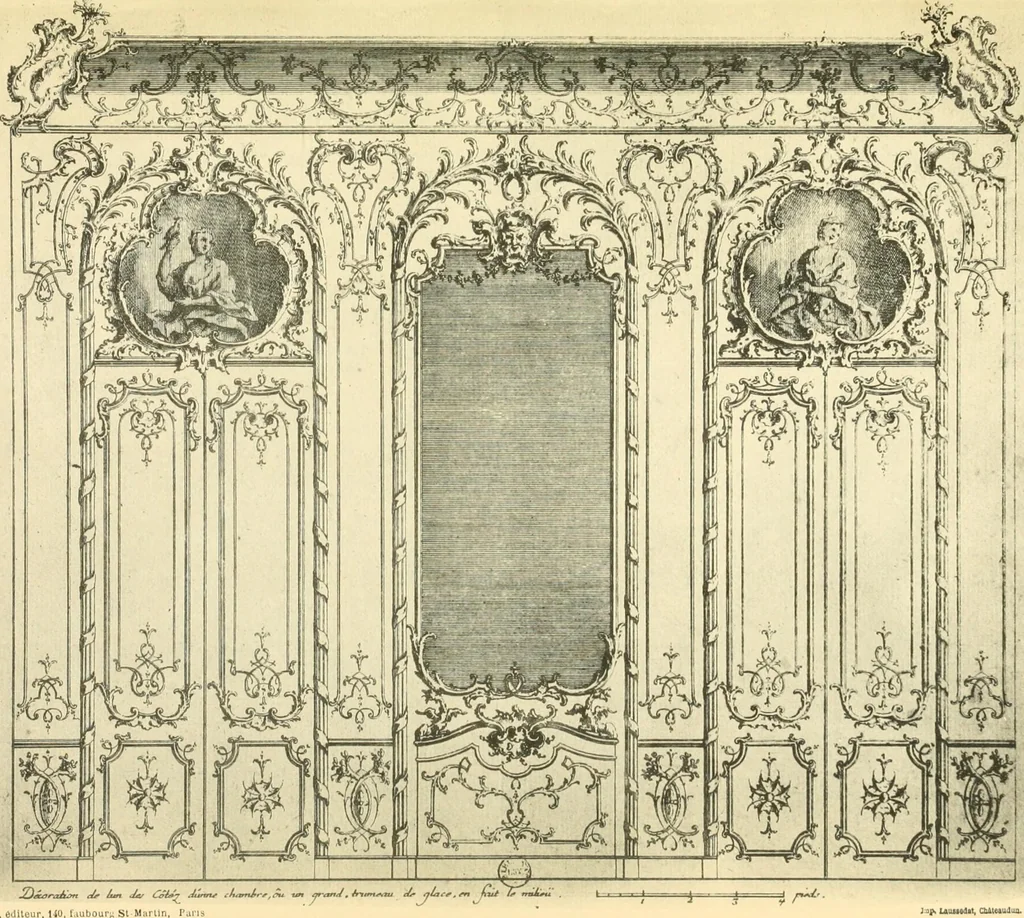 An illustration from L'uvre de De Cuvilliès : époque Louis XV : nouveau livre de plafonds, 1900, leaf 86