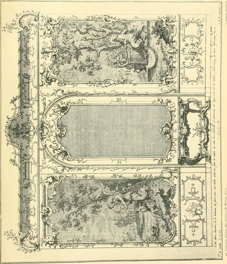 An illustration from L'uvre de De Cuvilliès : époque Louis XV : nouveau livre de plafonds, 1900, leaf 88