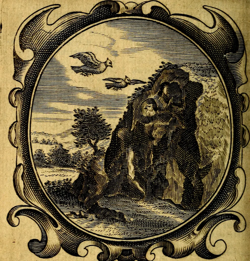 An illustration from Lux evangelica sub velum sacrorum emblematum recondita in anni dominicas, selecta historia & morali doctrina varie adumbrata, 1655, leaf 199