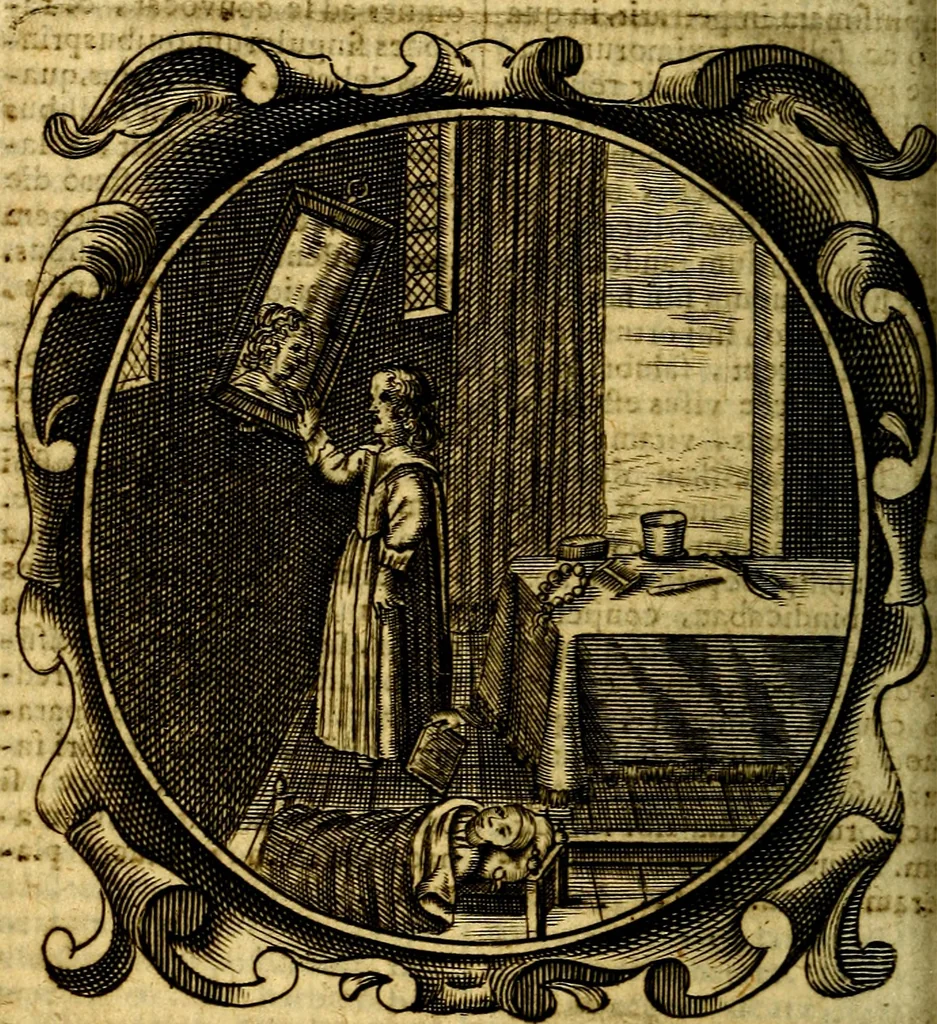 An illustration from Lux evangelica sub velum sacrorum emblematum recondita in anni dominicas, selecta historia & morali doctrina varie adumbrata, 1655, leaf 675