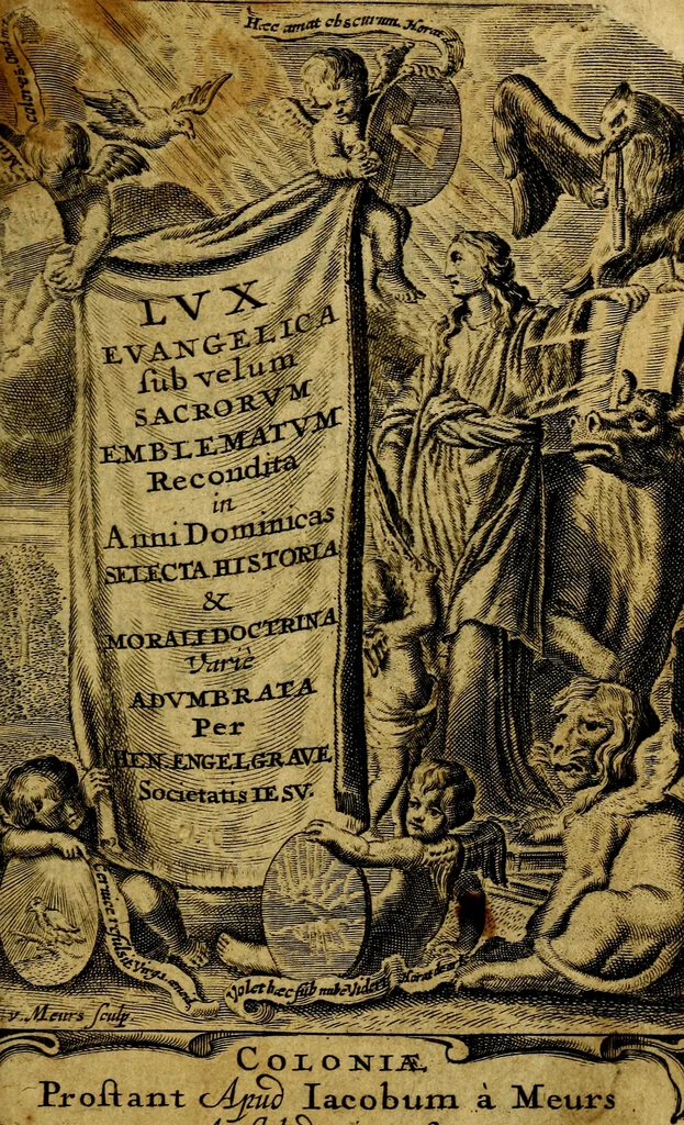 An illustration from Lux evangelica sub velum sacrorum emblematum recondita in anni dominicas, selecta historia & morali doctrina varie adumbrata, 1655, leaf 8