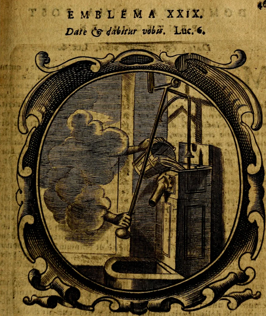 An illustration from Lux evangelica sub velum sacrorum emblematum recondita in anni dominicas, selecta historia & morali doctrina varie adumbrata, 1655, leaf 498