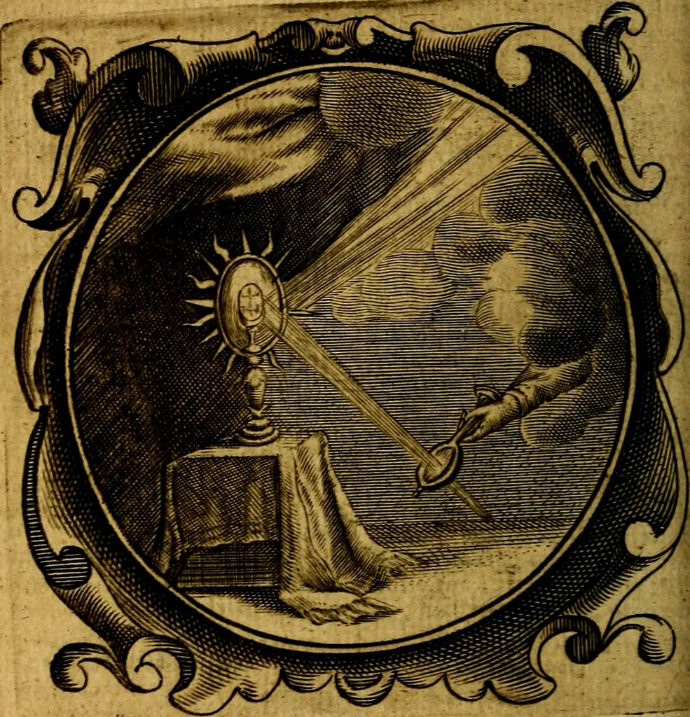 An illustration from Lux evangelica sub velum sacrorum emblematum recondita in anni dominicas, selecta historia & morali doctrina varie adumbrata, 1655, leaf 515
