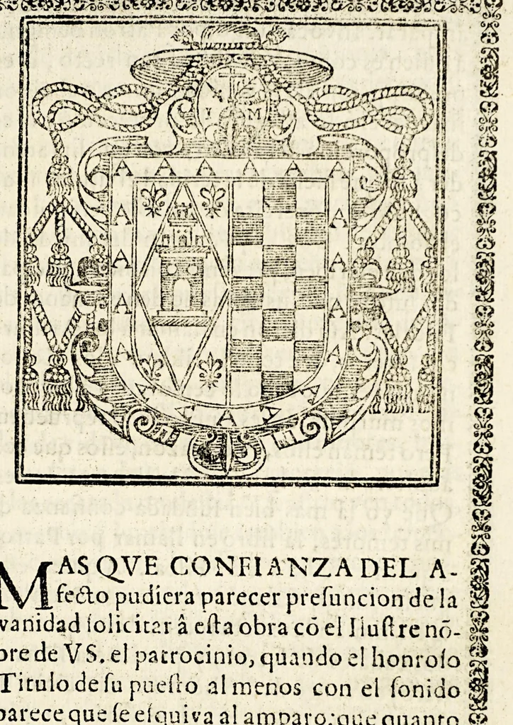 An illustration from Luz de verdades catholicas y explicacion de la doctrina christiana. : Que segun la costumbre de la casa professa de la compañia de Jesvs de Mexico, todos los jueves del año se platica en su iglesia. Dala à la estampa el padre Alfonso Ramos de la mesma compañia, y preposito actual de dicha casa professa. Y la dedica al S. doctor don Francisco de Deza, y Ulloa, antes cathedratico proprietario de rethorica en la Real Universidad de esta corte, y oy fiscal dignissimo del Santo Tribunal de la Inquisicion, 1691, leaf 7