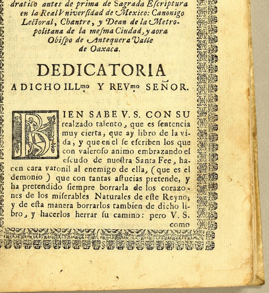 An illustration from Luz, methodo, de confesar idolatras [sic], y destierro de idolatrias, debajo del tratado siguiente. : Tratado de avisos, y puntos importantes, de la abominable seta de la idolatria, para examinar por ellos el penitente en el fuero interior de la conciencia, y exterior judicial ..., 1692, leaf 9