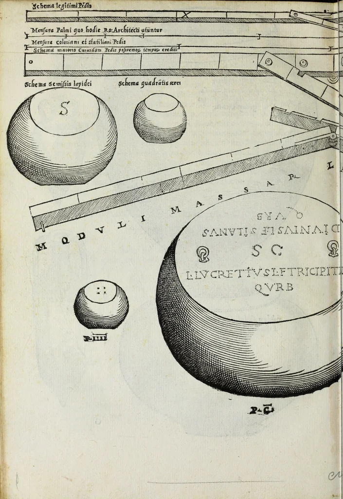 An illustration from Lvcae Paeti ivrisconsvl. De mensvribus et ponderibvs romanis et graecis : cum his qvae hodie Romae svnt collatis libri qvinqve : eivsdem variarvm lectionvm liber vnvs, 1573, leaf 109