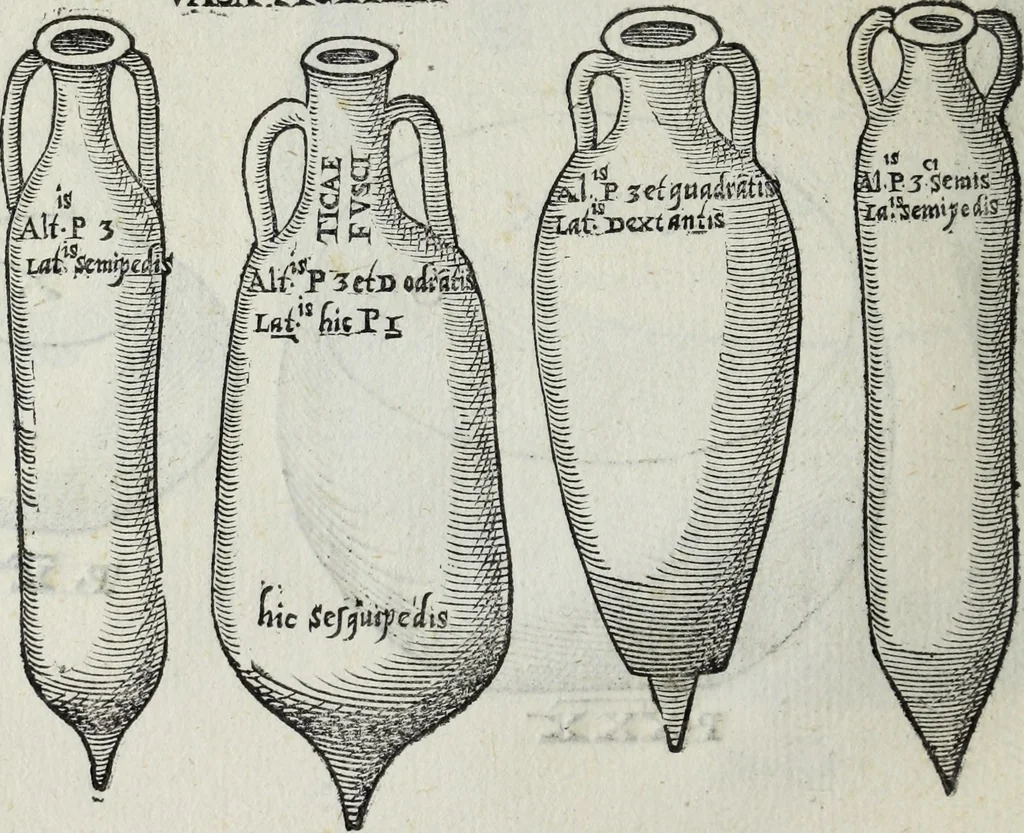 An illustration from Lvcae Paeti ivrisconsvl. De mensvribus et ponderibvs romanis et graecis : cum his qvae hodie Romae svnt collatis libri qvinqve : eivsdem variarvm lectionvm liber vnvs, 1573, leaf 111