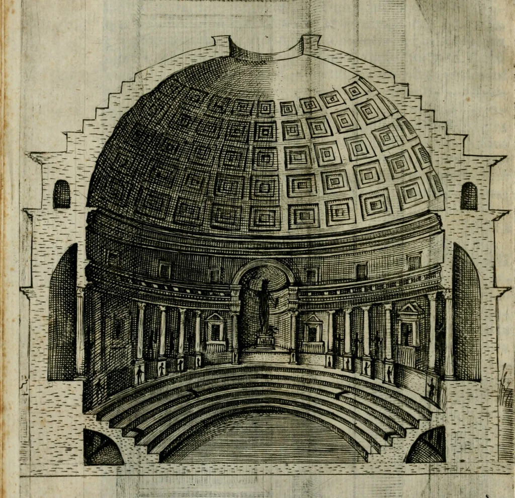 An illustration from Lvdovici Demontiosii Gallvs Romae hospes : vbi multa antiquorum monimenta explicantur, pars pristinae formae restituuntur : opus in quinque partes tributum, 1585, leaf 55