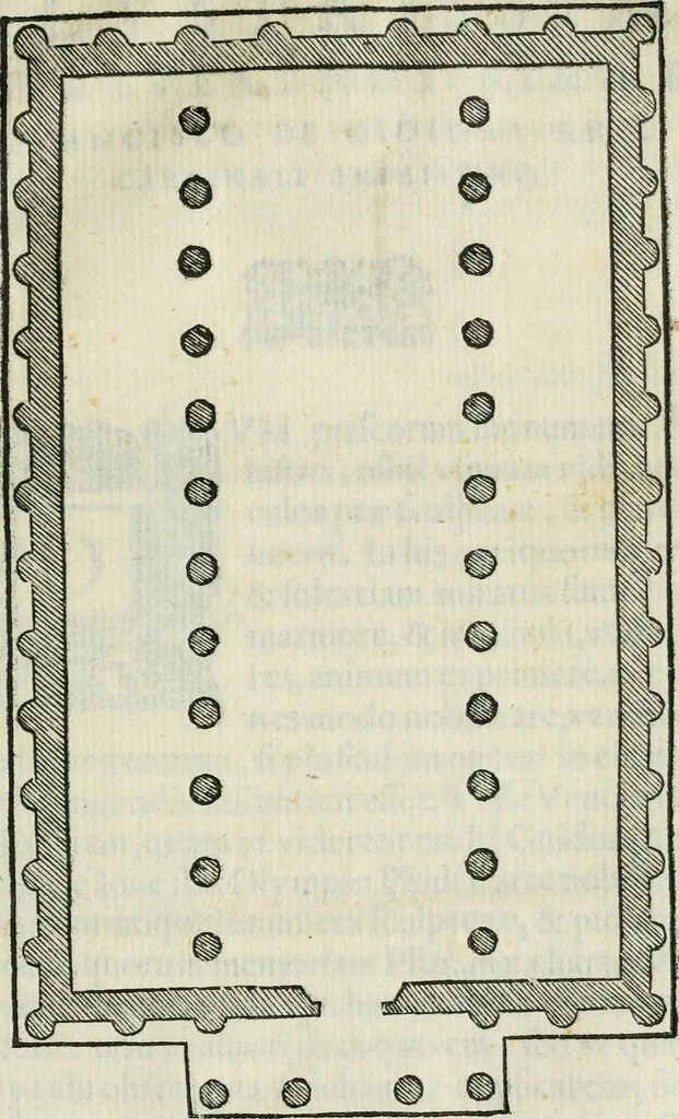 An illustration from Lvdovici Demontiosii Gallvs Romae hospes : vbi multa antiquorum monimenta explicantur, pars pristinae formae restituuntur : opus in quinque partes tributum, 1585, leaf 68