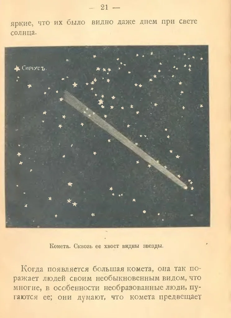 An illustration from Кометы и падающие звезды, 1923, leaf 20