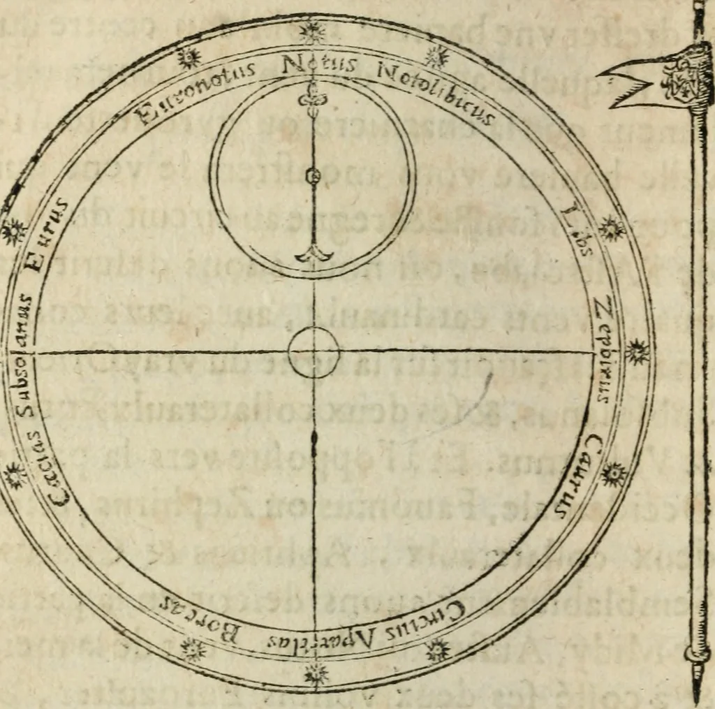 An illustration from L'vsage de l'vn et l'avtre astrolabe particvlier et vniversel. Expliqué tant en la declaration de leurs parties, qu'exposition fidelle & facile de leur practique en astronomie & geometrie, 1625, leaf 229