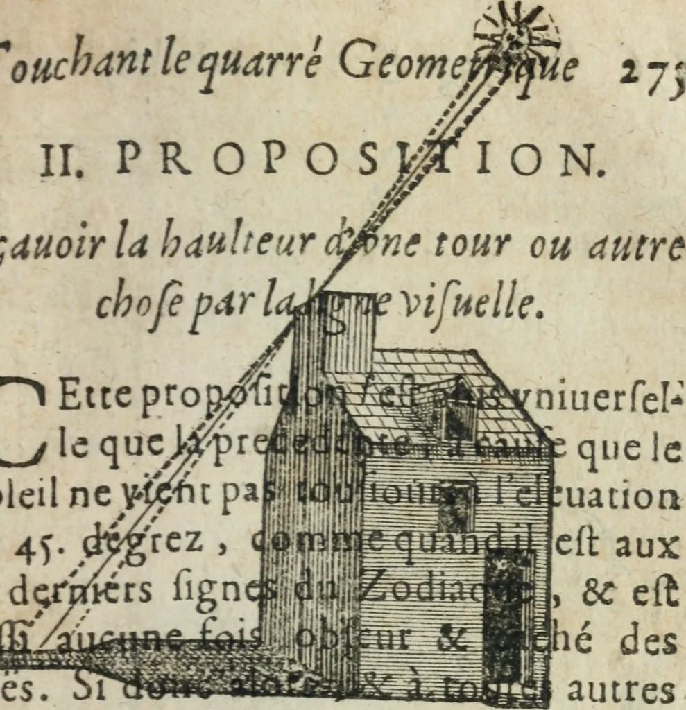 An illustration from L'vsage de l'vn et l'avtre astrolabe particvlier et vniversel. Expliqué tant en la declaration de leurs parties, qu'exposition fidelle & facile de leur practique en astronomie & geometrie, 1625, leaf 326