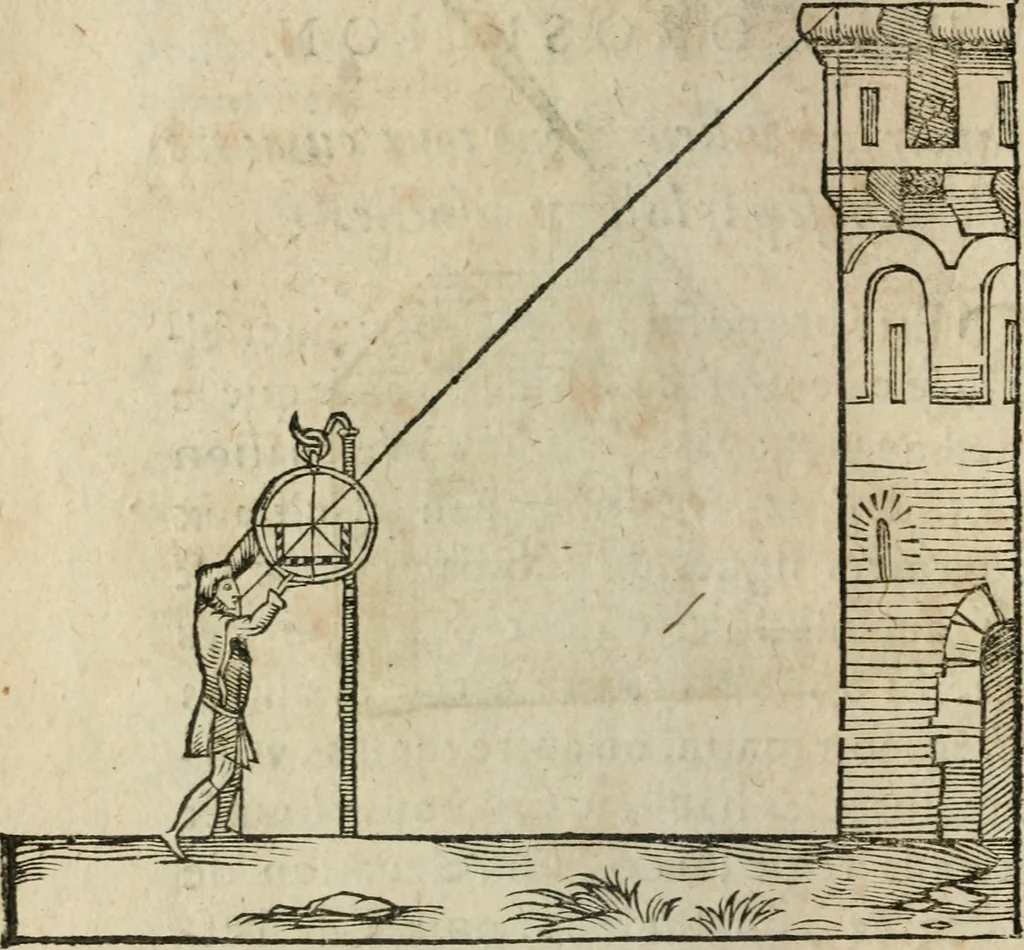 An illustration from L'vsage de l'vn et l'avtre astrolabe particvlier et vniversel. Expliqué tant en la declaration de leurs parties, qu'exposition fidelle & facile de leur practique en astronomie & geometrie, 1625, leaf 327