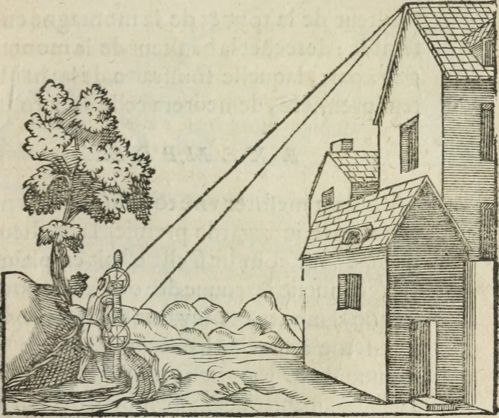 An illustration from L'vsage de l'vn et l'avtre astrolabe particvlier et vniversel. Expliqué tant en la declaration de leurs parties, qu'exposition fidelle & facile de leur practique en astronomie & geometrie, 1625, leaf 380