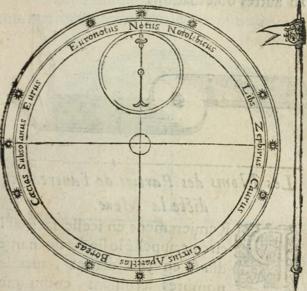 An illustration from L'vsage de l'vn et l'avtre astrolabe particvlier et vniversel. Expliqué tant en la declaration de leurs parties, qu'exposition fidelle & facile de leur practique en astronomie & geometrie, 1625, leaf 66