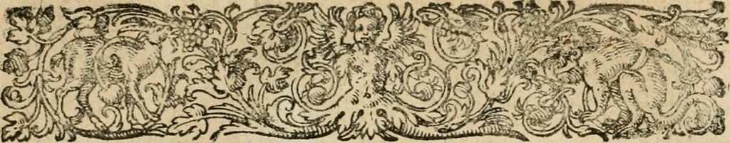 An illustration from Lvsvs serivs : quo Hermes sive Mercurius rex mundanorum omnium sub homine existentium, post longam disceptationem in concilio octovirali habitam, homine rationali arbitro, judicatus & constitutus est, 1616, leaf 8