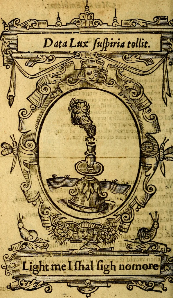 An illustration from Lychnocausia : sive Moralia facum emblemata : lights, morall emblems, 1638, leaf 121