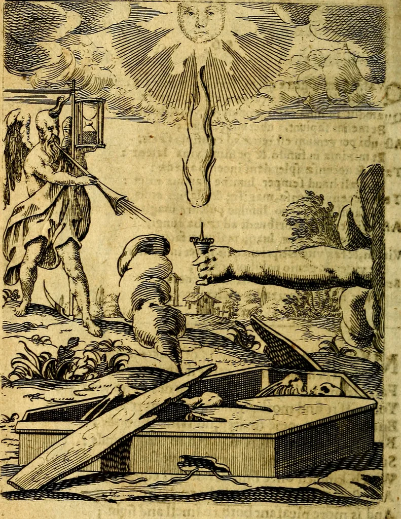 An illustration from Lychnocausia : sive Moralia facum emblemata : lights, morall emblems, 1638, leaf 151