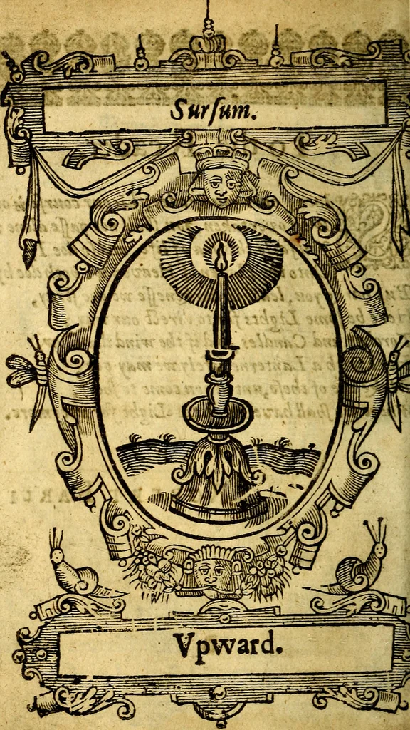 An illustration from Lychnocausia : sive Moralia facum emblemata : lights, morall emblems, 1638, leaf 43