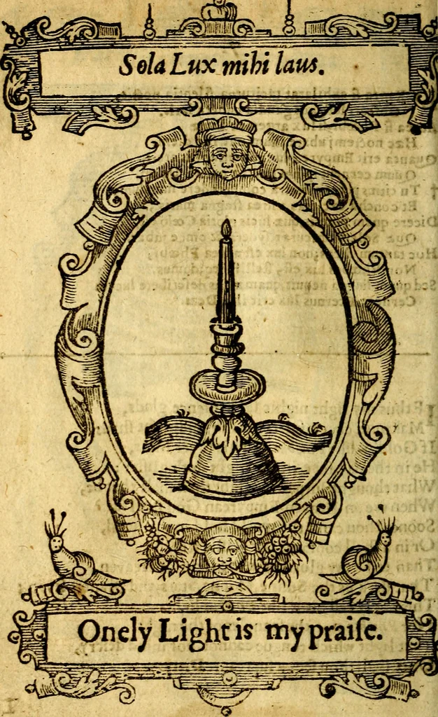 An illustration from Lychnocausia : sive Moralia facum emblemata : lights, morall emblems, 1638, leaf 55