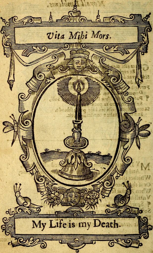 An illustration from Lychnocausia : sive Moralia facum emblemata : lights, morall emblems, 1638, leaf 59