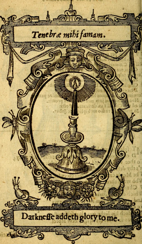 An illustration from Lychnocausia : sive Moralia facum emblemata : lights, morall emblems, 1638, leaf 85