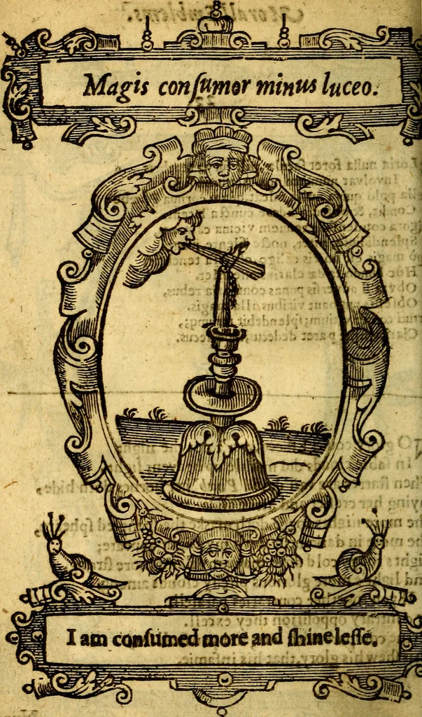 An illustration from Lychnocausia : sive Moralia facum emblemata : lights, morall emblems, 1638, leaf 87