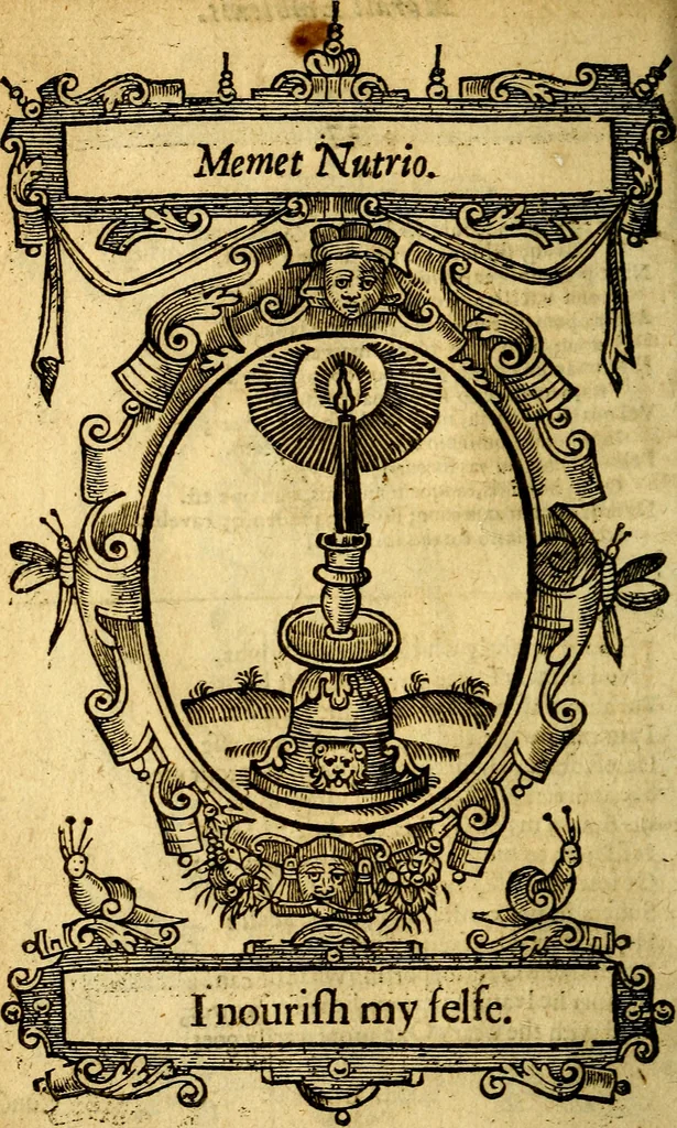 An illustration from Lychnocausia : sive Moralia facum emblemata : lights, morall emblems, 1638, leaf 95