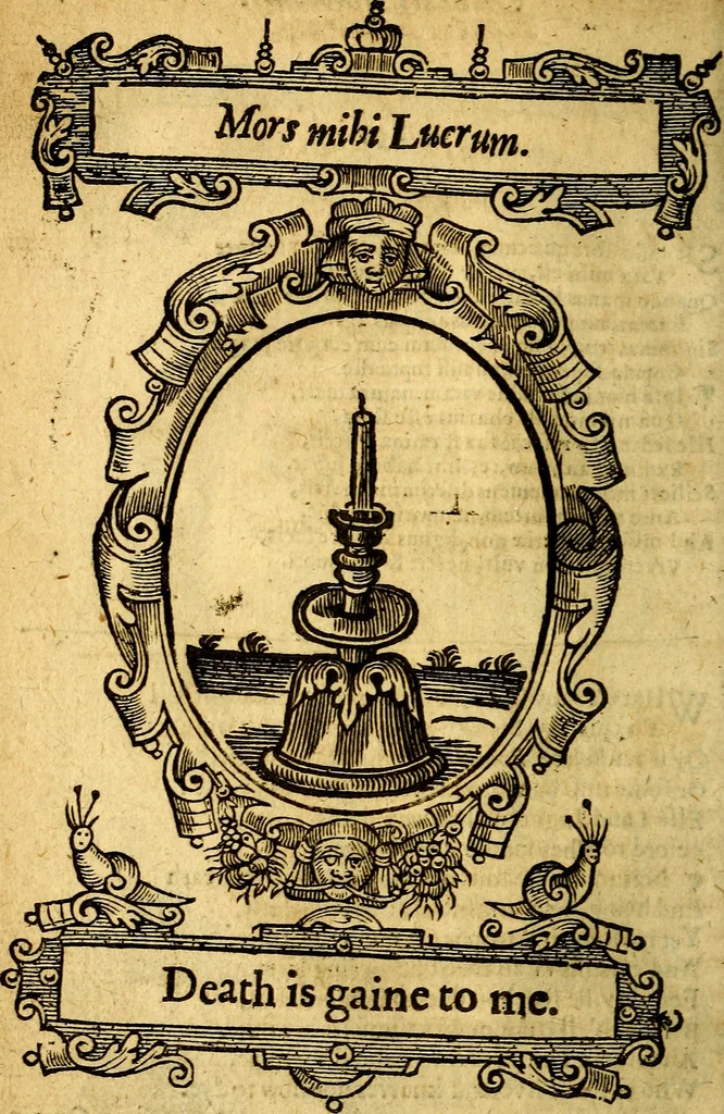 An illustration from Lychnocausia : sive Moralia facum emblemata : lights, morall emblems, 1638, leaf 99