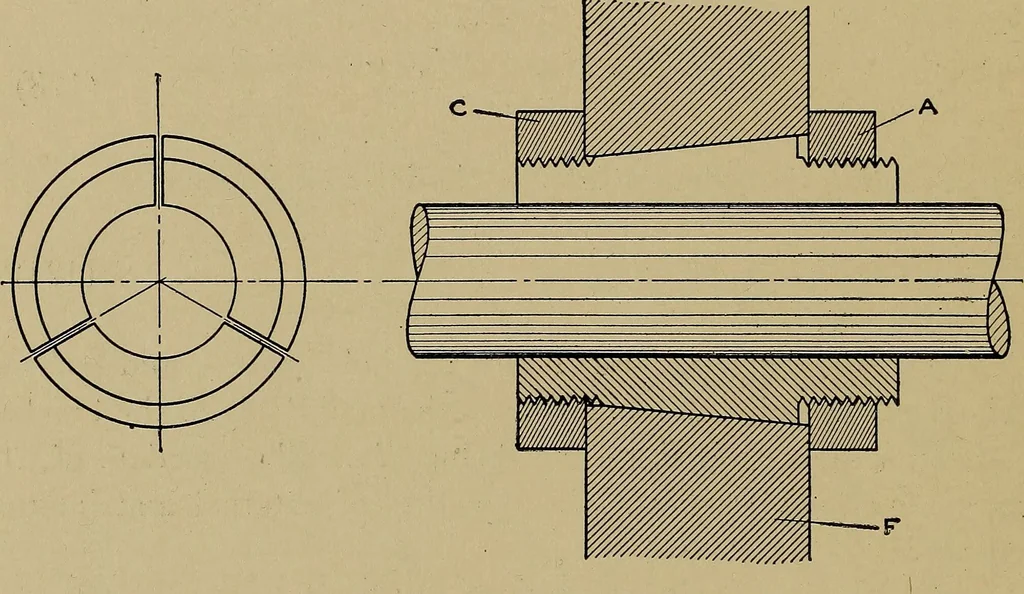 An illustration from Machine design; a manual of practical instruction in designing machinery for specific purposes, including specifications for belts, screws, pins, gears, etc., and many working hints as to operation and care of machines, 1918, leaf 167