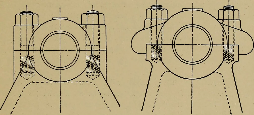 An illustration from Machine design; a manual of practical instruction in designing machinery for specific purposes, including specifications for belts, screws, pins, gears, etc., and many working hints as to operation and care of machines, 1918, leaf 168