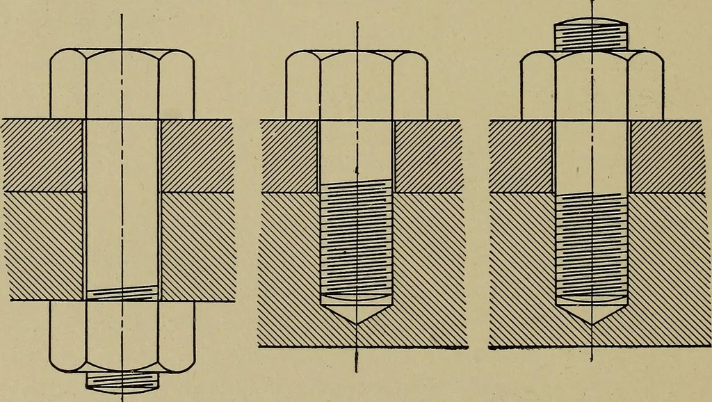 An illustration from Machine design; a manual of practical instruction in designing machinery for specific purposes, including specifications for belts, screws, pins, gears, etc., and many working hints as to operation and care of machines, 1918, leaf 65