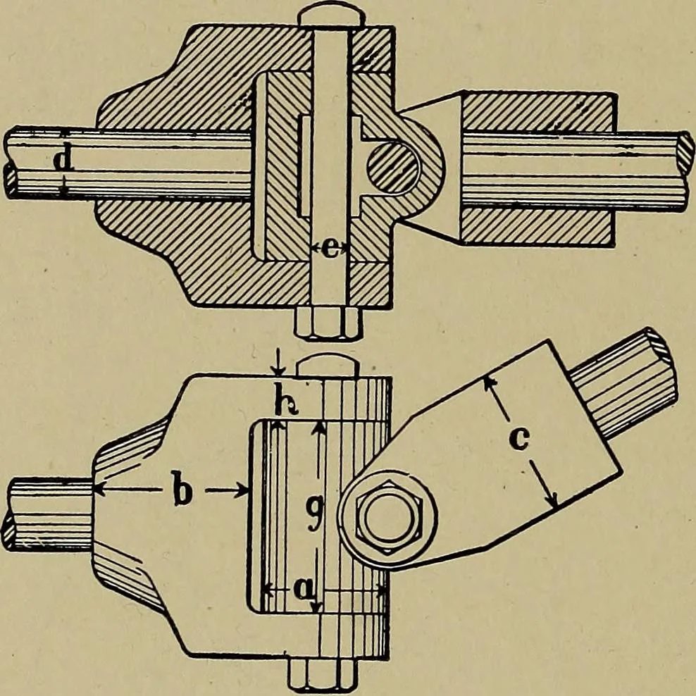 An illustration from Machine design; a manual of practical instruction in designing machinery for specific purposes, including specifications for belts, screws, pins, gears, etc., and many working hints as to operation and care of machines, 1918, leaf 87