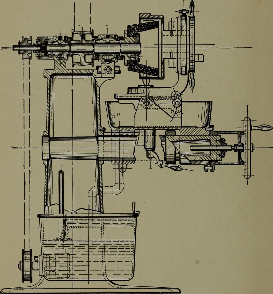 An illustration from Machine drawing, a practical guide to the standard methods of graphical representation of machines, including complete detail drawings of a duplex pump and of a direct-current generator, 1920, leaf 11