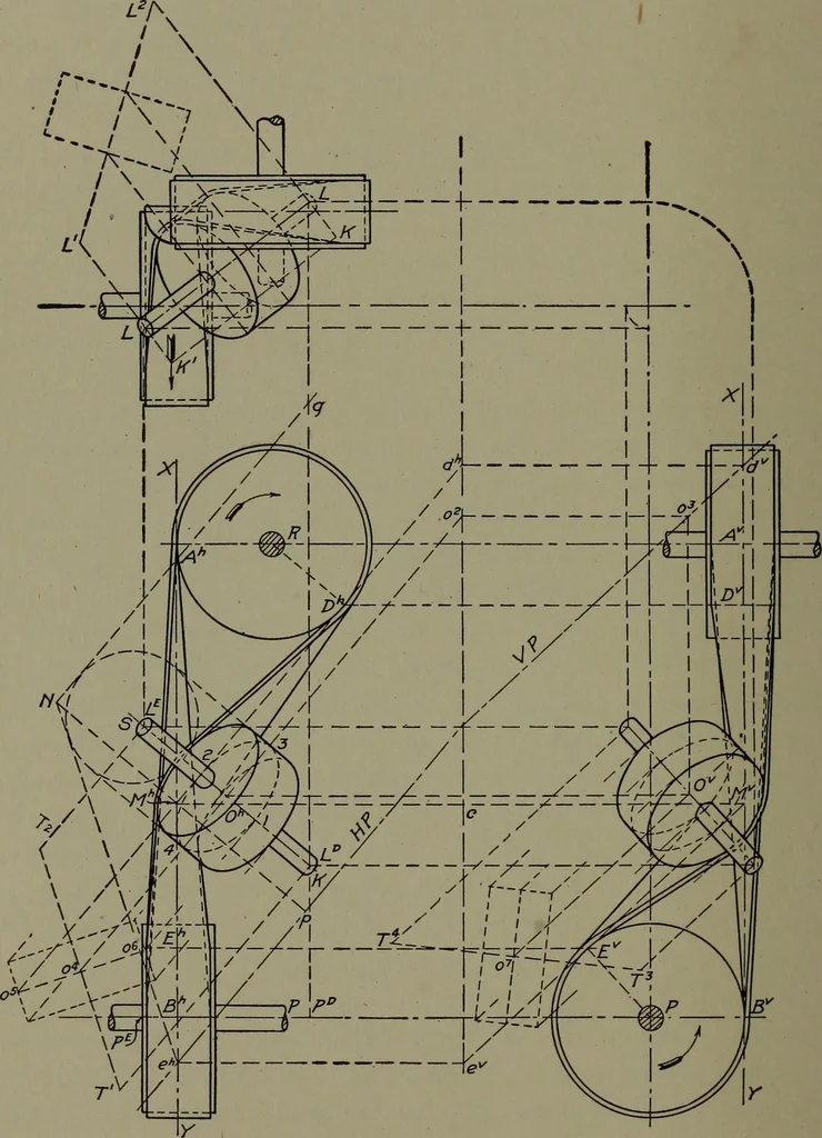 An illustration from Machine drawing, a practical guide to the standard methods of graphical representation of machines, including complete detail drawings of a duplex pump and of a direct-current generator, 1920, leaf 133