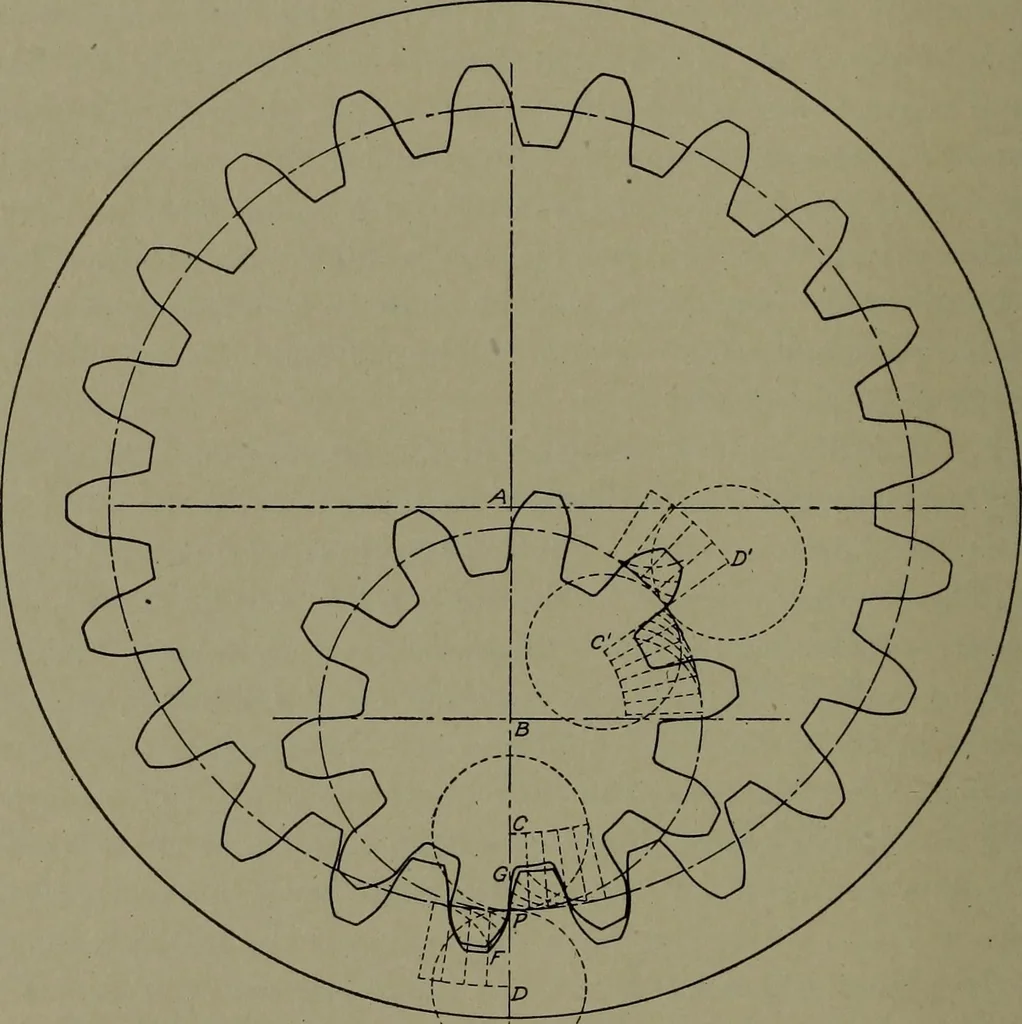 An illustration from Machine drawing, a practical guide to the standard methods of graphical representation of machines, including complete detail drawings of a duplex pump and of a direct-current generator, 1920, leaf 153