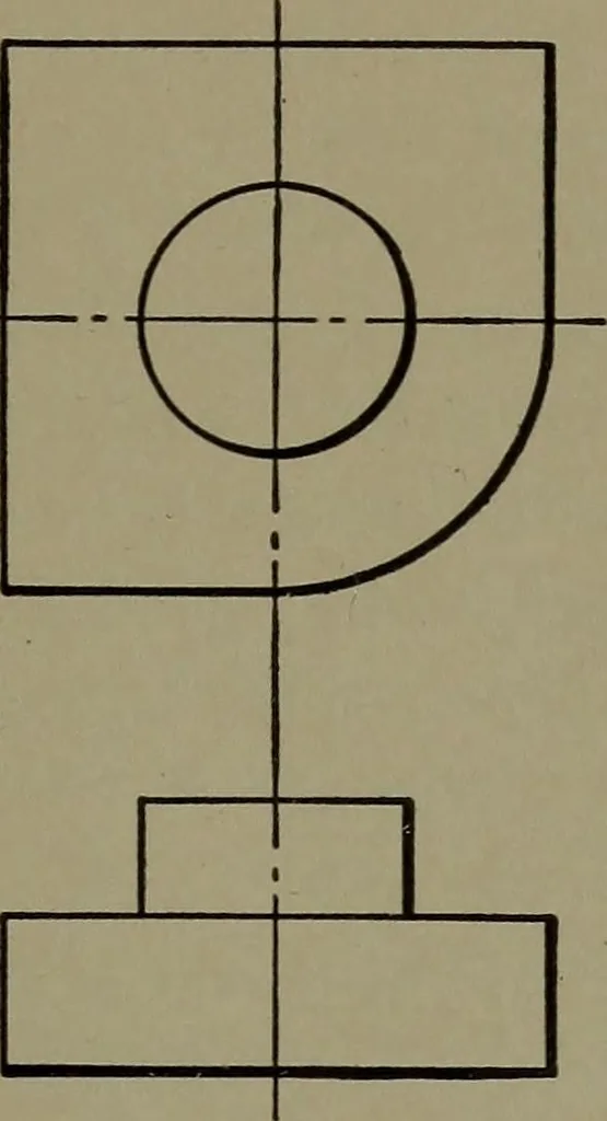 An illustration from Machine drawing, a practical guide to the standard methods of graphical representation of machines, including complete detail drawings of a duplex pump and of a direct-current generator, 1920, leaf 20