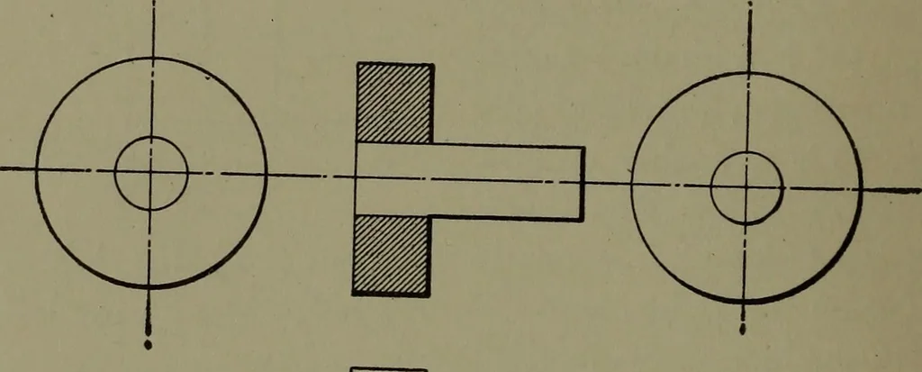 An illustration from Machine drawing, a practical guide to the standard methods of graphical representation of machines, including complete detail drawings of a duplex pump and of a direct-current generator, 1920, leaf 21