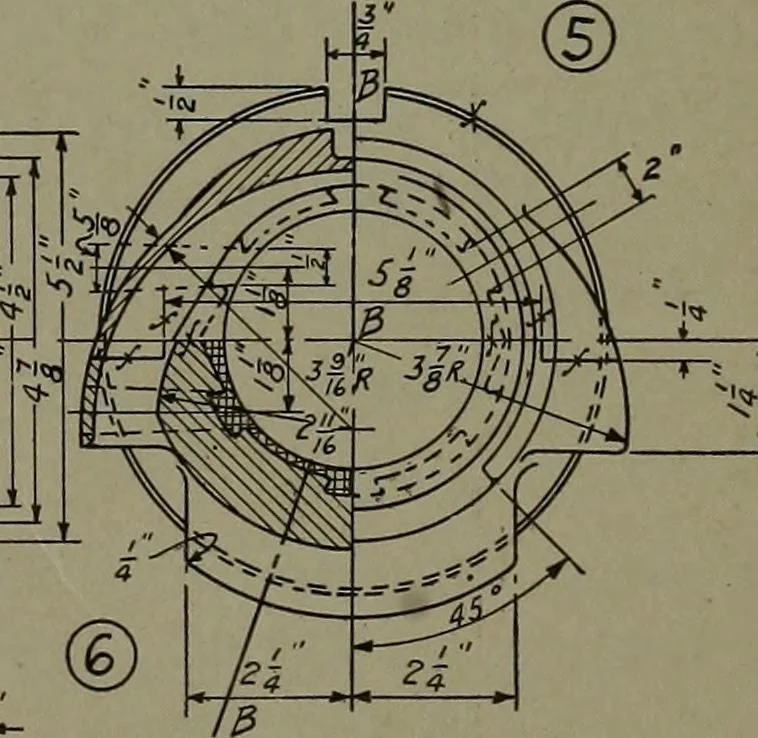 An illustration from Machine drawing, a practical guide to the standard methods of graphical representation of machines, including complete detail drawings of a duplex pump and of a direct-current generator, 1920, leaf 271