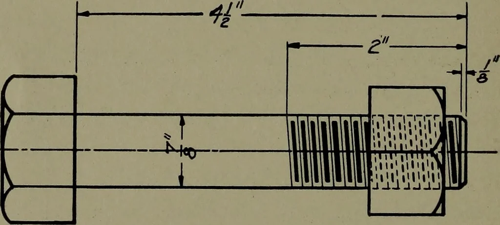 An illustration from Machine drawing, a practical guide to the standard methods of graphical representation of machines, including complete detail drawings of a duplex pump and of a direct-current generator, 1920, leaf 31