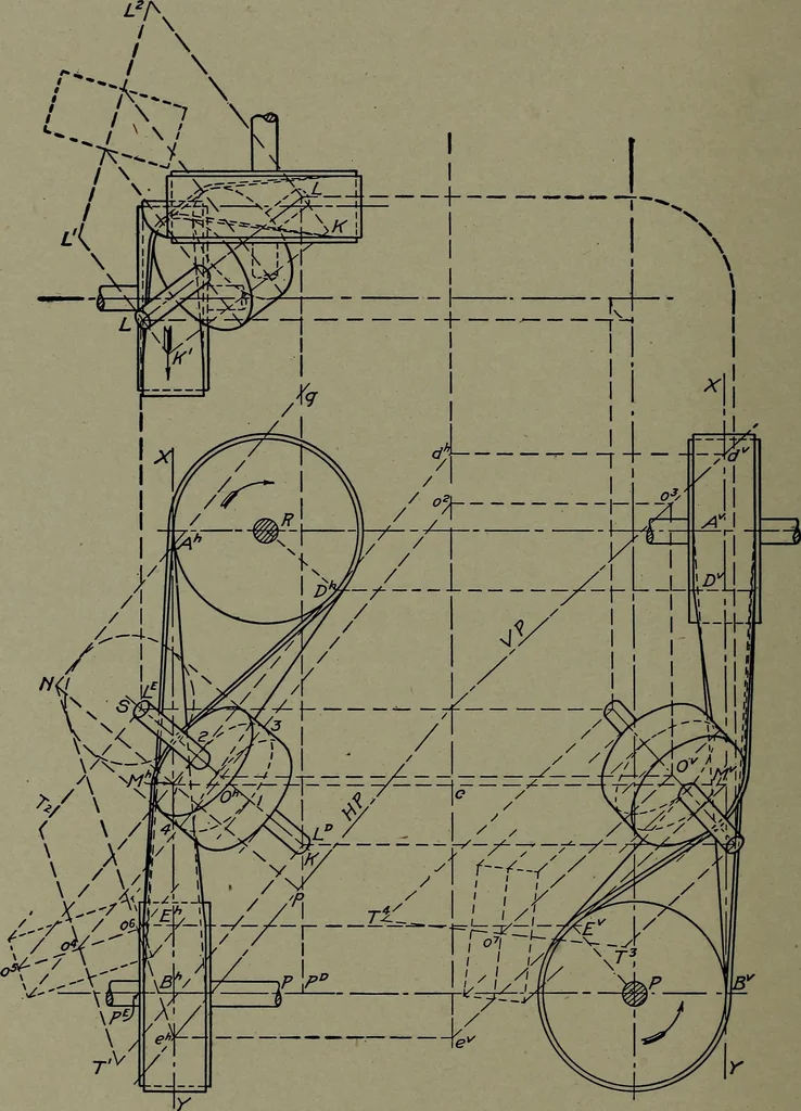 An illustration from Machine drawing; a practical guide to the standard methods of graphical representation of machines, including complete detail drawings of a duplex pump and of a direct-current generator, 1914, leaf 133