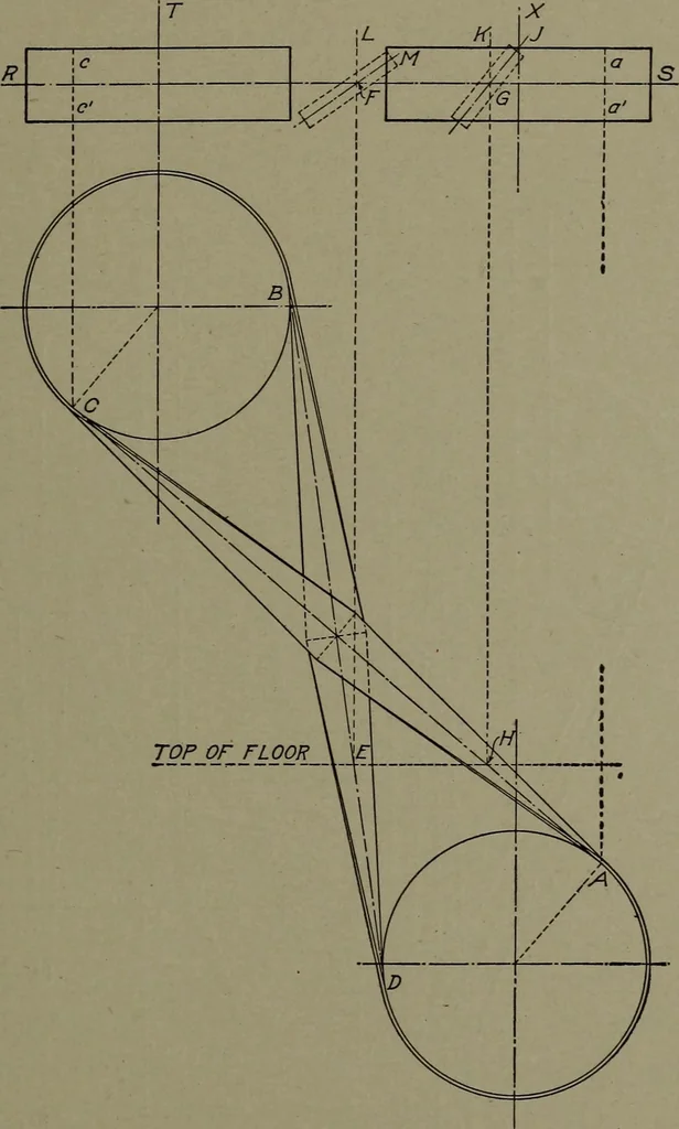 An illustration from Machine drawing; a practical guide to the standard methods of graphical representation of machines, including complete detail drawings of a duplex pump and of a direct-current generator, 1914, leaf 142